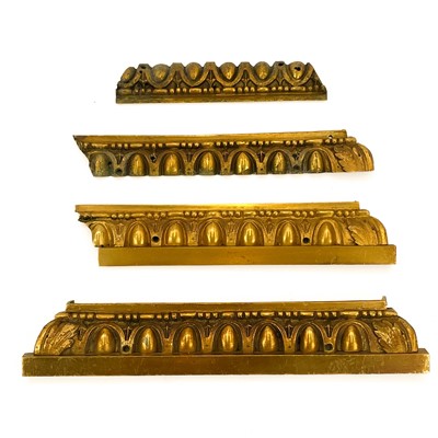 Lot 148 - Eleven decorative brass moulding sections/