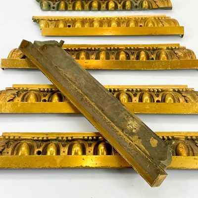 Lot 148 - Eleven decorative brass moulding sections/