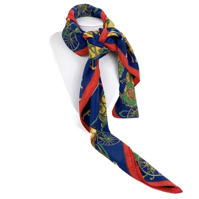 Lot 350 - A Hermes Paris vintage printed silk scarf.