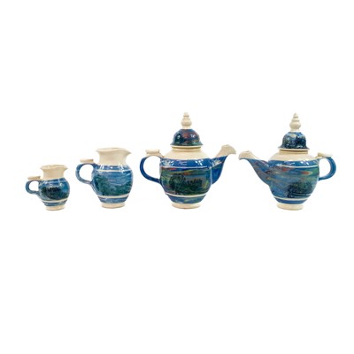 Lot 893 - Four Boscastle pottery teapots along with other Boscastle pottery items.