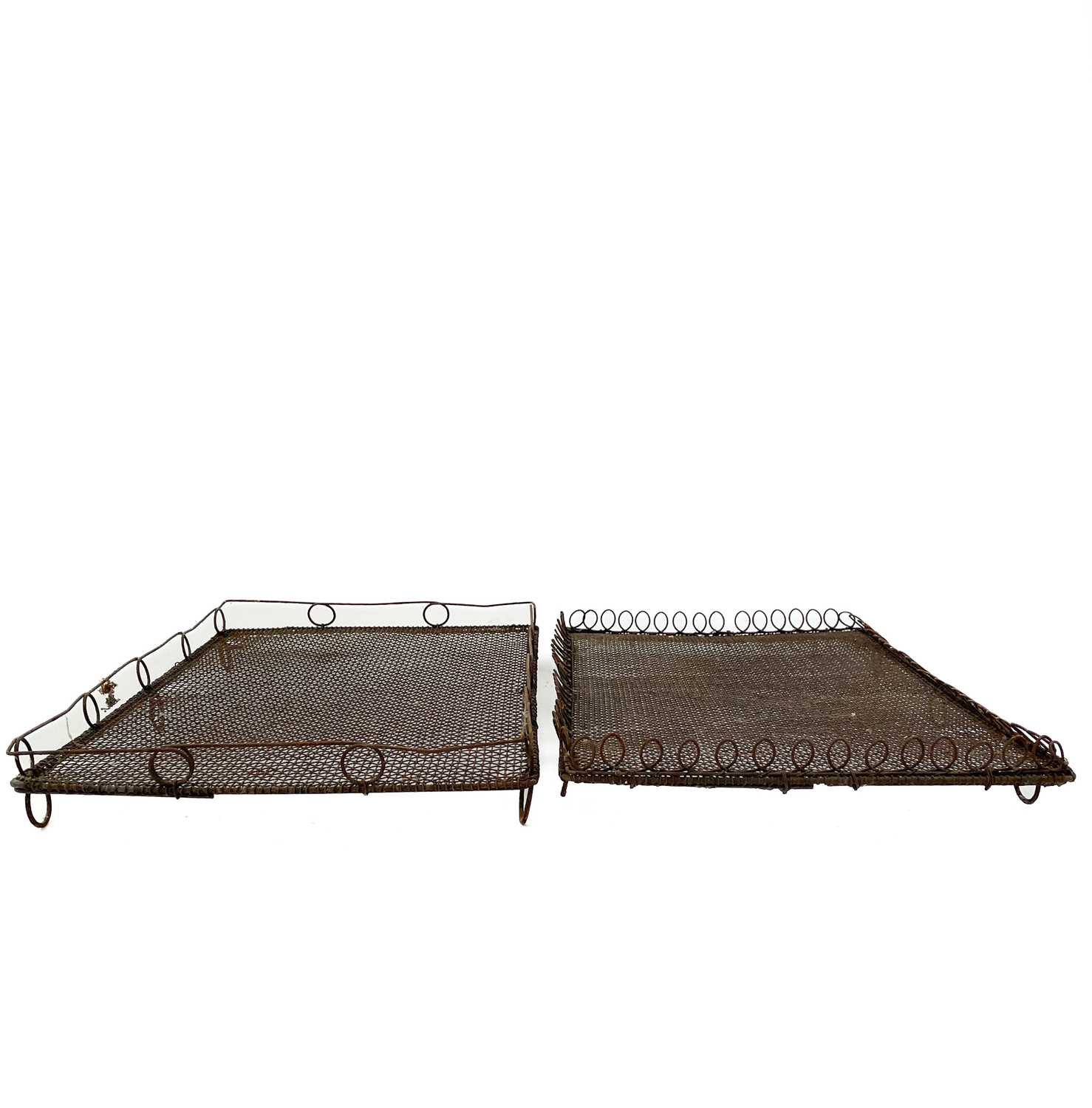 Lot 15 - Two late Victorian wirework cake cooling racks.