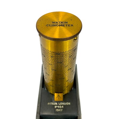 Lot 159 - A WWII era lacquered brass Watkin Clinometer Pitkin London.