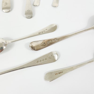 Lot 259 - A collection of George III and later silver spoons.