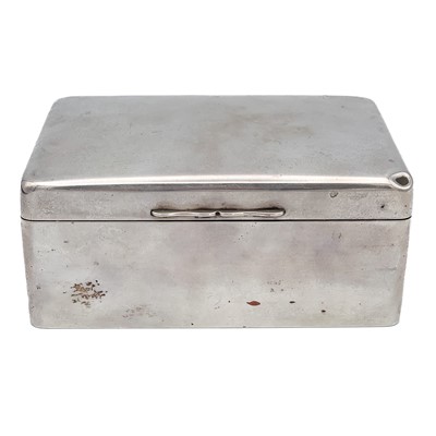 Lot 354 - A George V silver cigarette box by Walker & Hall.