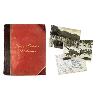 Lot 908 - Red Vintage Postcard Album.