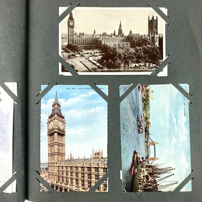 Lot 909 - Green Vintage Postcards Album - containing mostly subject cards.