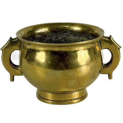 Lot 289 - A Chinese polished bronze censer, Qing Dynasty.