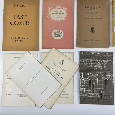 Lot 527 - T. S. Eliot and poetry interest.