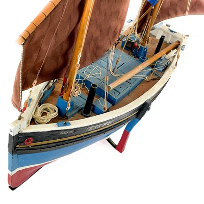 Lot 466 - A model of a Newlyn two mast lugger PZ233 Mystery.