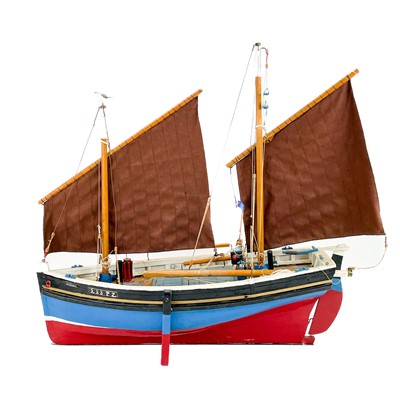 Lot 466 - A model of a Newlyn two mast lugger PZ233 Mystery.