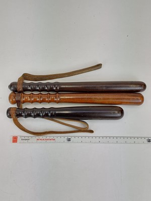 Lot 408 - Police Helmet, Truncheons, Cape etc.
