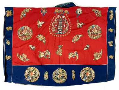 Lot 51 - A large Chinese embroidered robe, 19th/early 20th century.