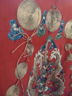 Lot 51 - A large Chinese embroidered robe, 19th/early 20th century.