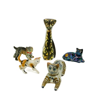 Lot 911 - A Newlyn Celtic pottery figure stylised cat.