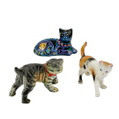 Lot 911 - A Newlyn Celtic pottery figure stylised cat.