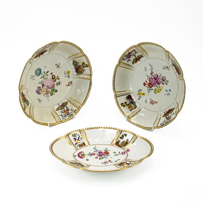 Lot 803 - A Frankenthal oval porcelain dessert dish.