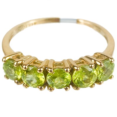 Lot 203 - A 9ct gold Ambilobe Sphene set ring by Gemporia.