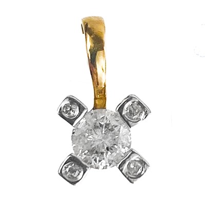 Lot 230 - A 9ct gold diamond pendant by Gemporia.