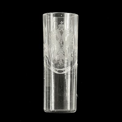 Lot 802 - A set of six Russian imperial cylindrical vodka glasses.