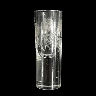 Lot 802 - A set of six Russian imperial cylindrical vodka glasses.