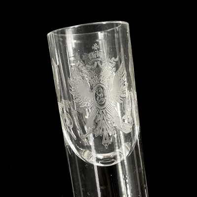 Lot 802 - A set of six Russian imperial cylindrical vodka glasses.