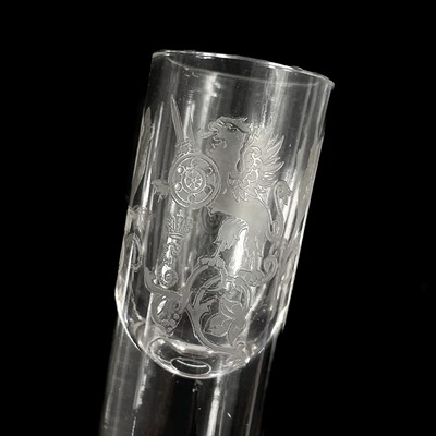 Lot 802 - A set of six Russian imperial cylindrical vodka glasses.