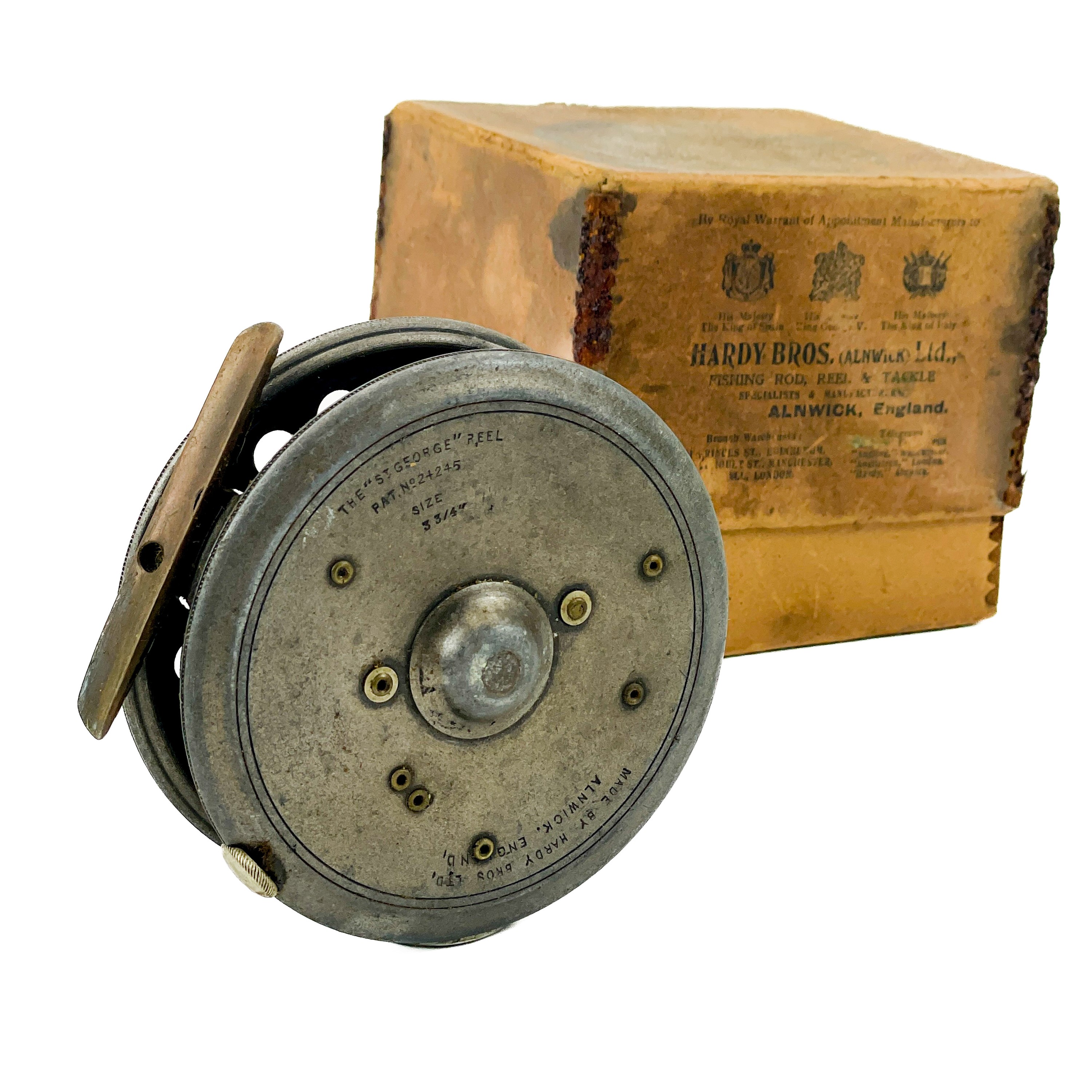 Sold at Auction: Vintage Hardy Bro Ltd Fly Fishing Reel The ST George Pat  No 2+245 size 3,,in Leather Case