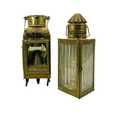 Lot 81 - A brass wardroom lamp by Eli Griffiths, 1915.