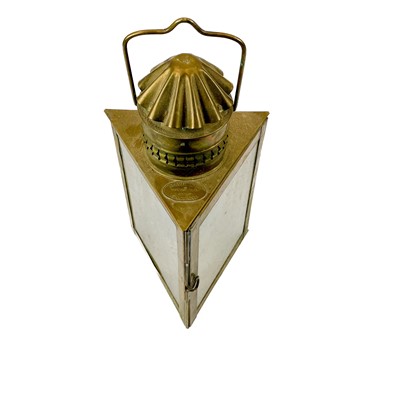 Lot 81 - A brass wardroom lamp by Eli Griffiths, 1915.