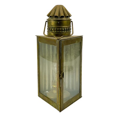 Lot 81 - A brass wardroom lamp by Eli Griffiths, 1915.