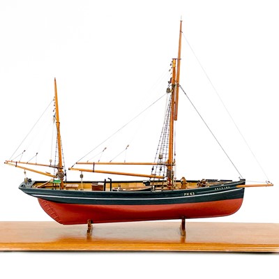 Lot 514 - A scratch built model of a Plymouth fishing smack.