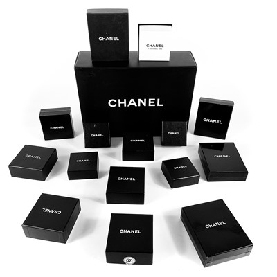 Lot 395 - A selection of fifteen Chanel retail jewellery boxes.