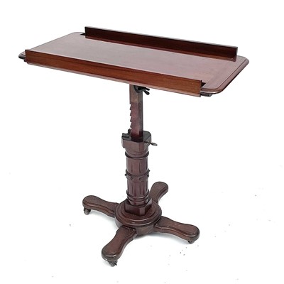 Lot 1901 - A 19th century mahogany adjustable reading stand by Carters of London.