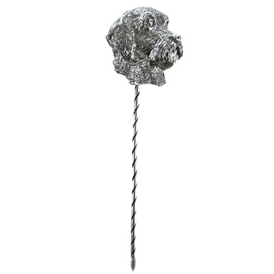 Lot 205 - A contemporary 999 fine silver wire haired terrier pin by James Suddaby.