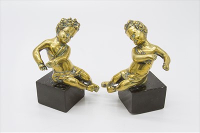 Lot 246 - A pair of 19th century gilt brass figures of...