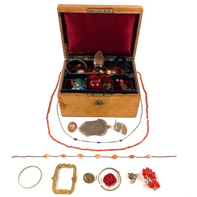 Lot 285 - A box of costume jewellery.