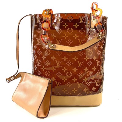 Lot - Louis Vuitton Ambre Vinyl Plastic Tote Bag or Purse