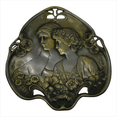 Lot 236 - A continental cast brass Art Nouveau dish,...