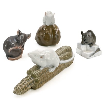 Lot 876 - Four Copenhagen mice figures.