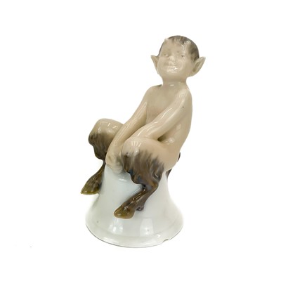 Lot 875 - Royal Copenhagen figurine of a faun on bell.