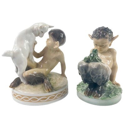 Lot 882 - Two Royal Copenhagen figures of Fauns.