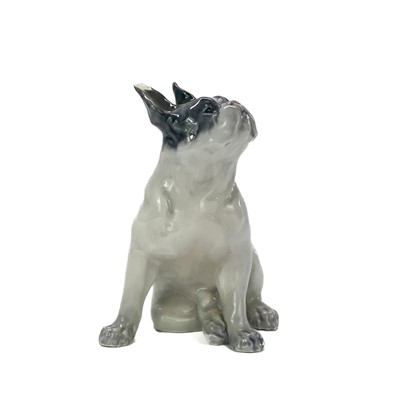 Lot 887 - A Royal Copenhagen porcelain figure of a French bulldog.