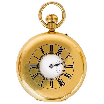 Lot 38 - A good Victorian 18ct gold half hunter crown wind pocket watch by David Keys.