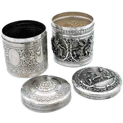 Lot 41 - Two Indian silver canisters, 19th century.