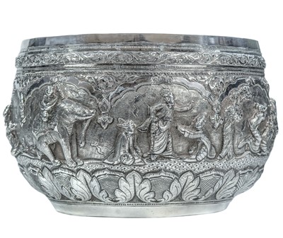 Lot 39 - A large Burmese silver bowl, 19th century.