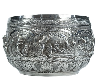 Lot 39 - A large Burmese silver bowl, 19th century.