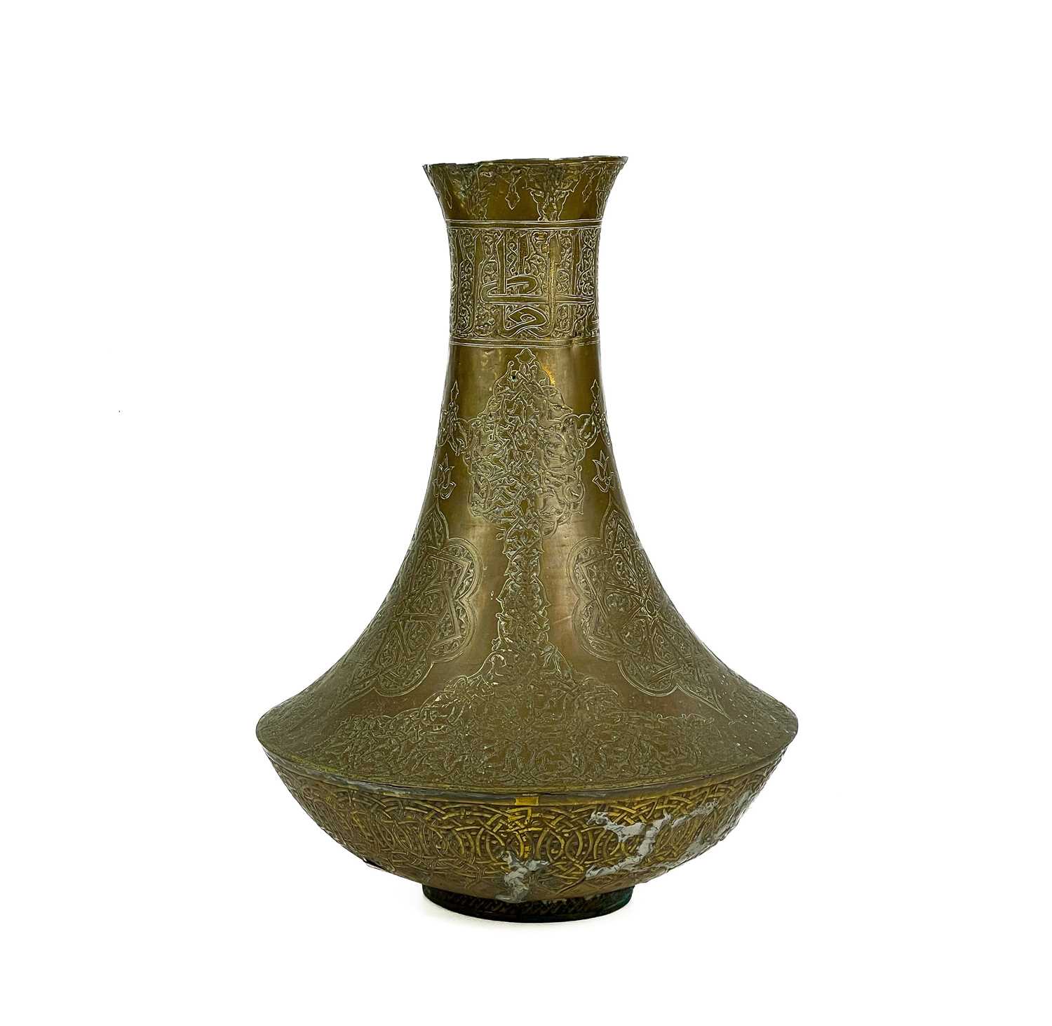 Lot 46 - A Syrian brass and copper vase, circa 1900