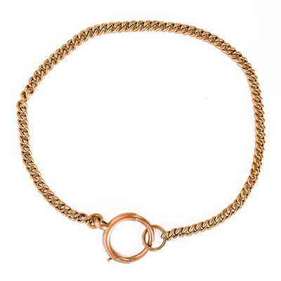 Lot 42 - A 9ct rose gold slender curb link pocket watch chain.