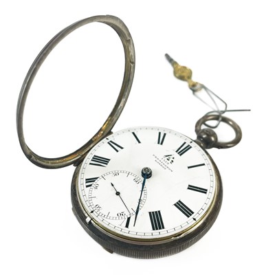 Lot 19 - A Victorian military issue silver cased fusee lever pocket watch by Pennington London.