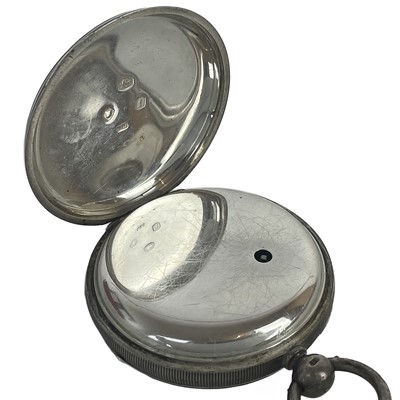 Lot 19 - A Victorian military issue silver cased fusee lever pocket watch by Pennington London.